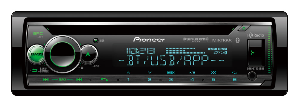 Pioneer DEH-S7200BHS CD Receiver, Enhanced Audio Functions, Built-in Bluetooth
